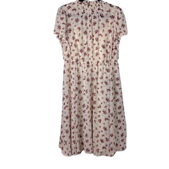 Torrid semi-sheer floral print dress w separate slip smocking detail 0 ( L) - Picture 1 of 16